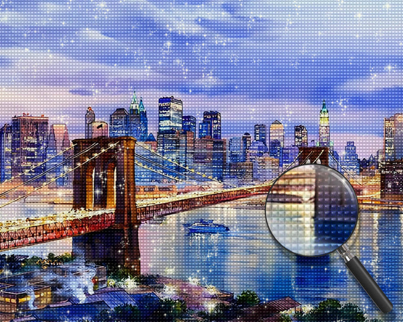 Brooklyn Bridge with Lights Diamond Painting