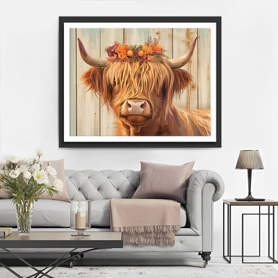Brown Highland Cow Diamond Painting