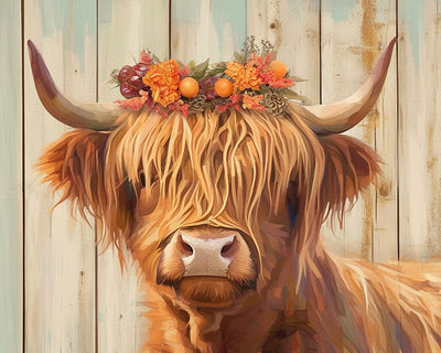 Brown Highland Cow Diamond Painting