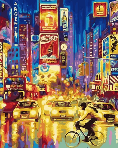 Bustling City Night View Diamond Painting