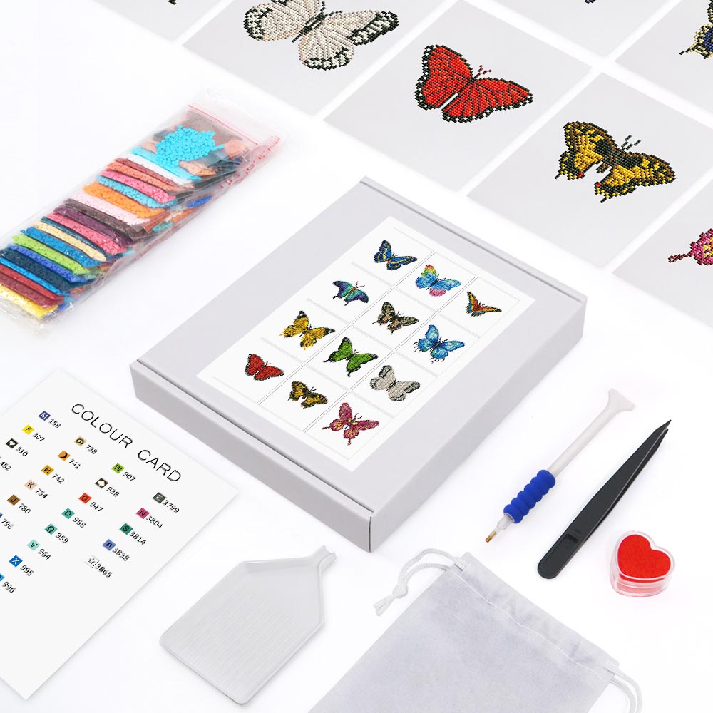 Butterfly Collection 12Pcs - Mini Diamond Painting Kit