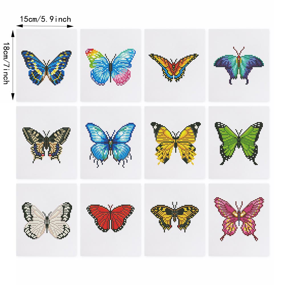 Butterfly Collection 12Pcs - Mini Diamond Painting Kit