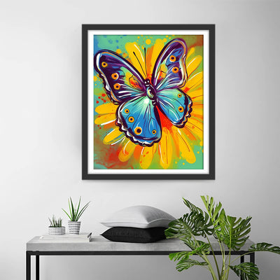 Butterfly on A Yellow Chrysanthemum Diamond Painting