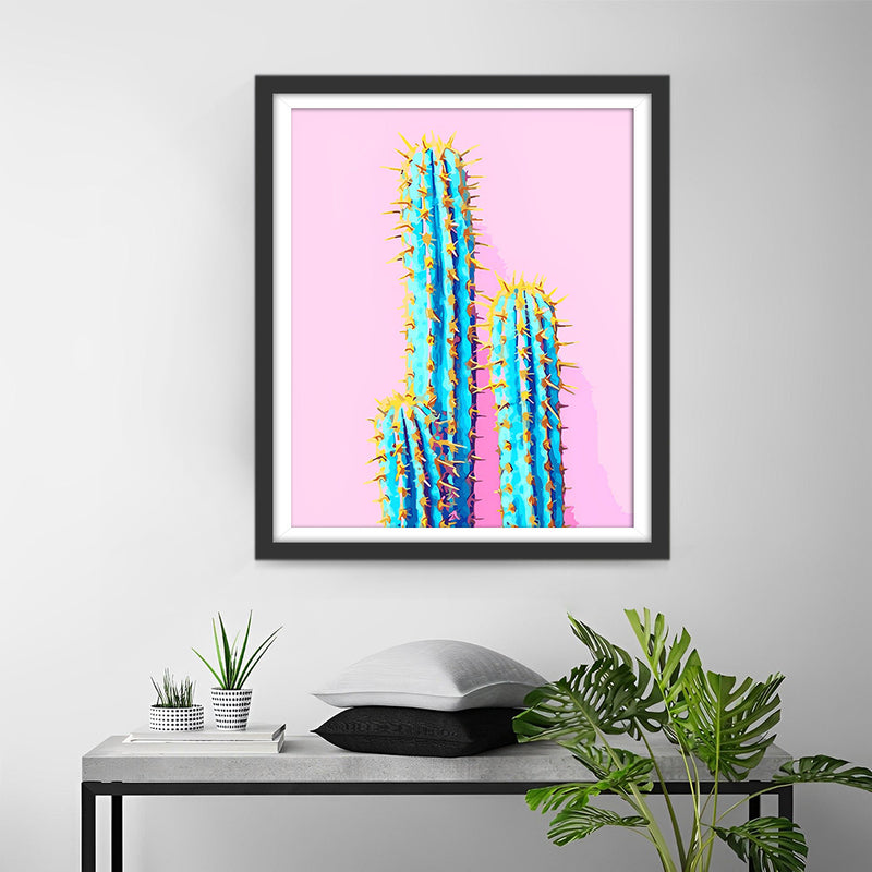 Cacti on Pink Background Diamond Painting