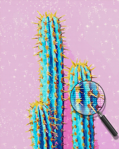 Cacti on Pink Background Diamond Painting