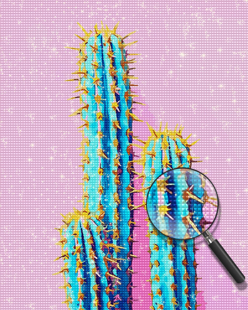 Cacti on Pink Background Diamond Painting