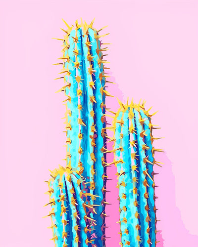 Cacti on Pink Background Diamond Painting