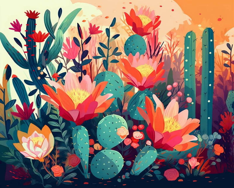 Cactus Flowers Diamond Painting
