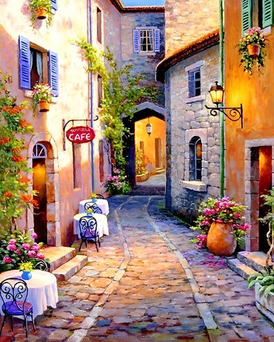 Cafe in the Alley Diamond Painting