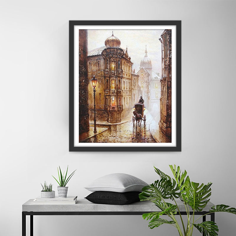 Carriage in the Rain Diamond Painting