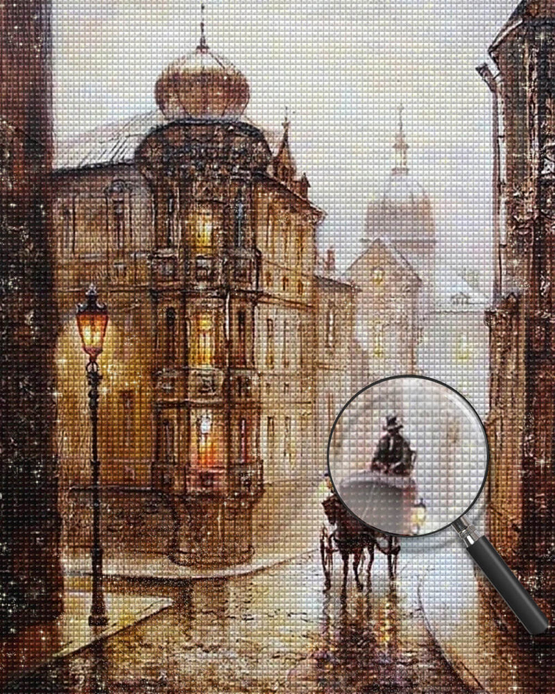 Carriage in the Rain Diamond Painting