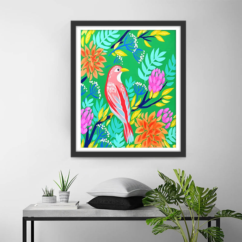 Cartoon Bird on the Branch Diamond Painting