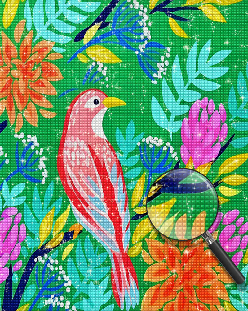 Cartoon Bird on the Branch Diamond Painting