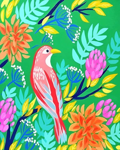 Cartoon Bird on the Branch Diamond Painting