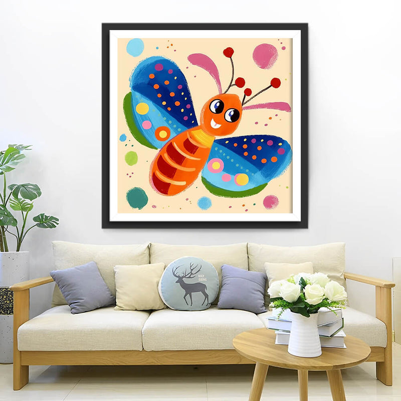 Cartoon Blue Butterfly Diamond Painting 