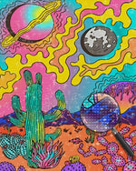 Cartoon Cactus and Planet Diamond Painting