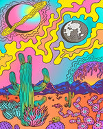 Cartoon Cactus and Planet Diamond Painting