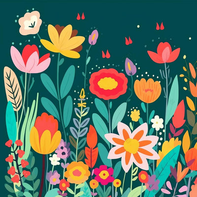 Cartoon Flowers Diamond Painting