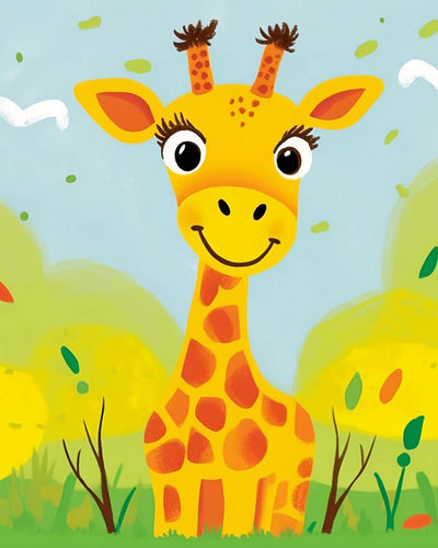 Cartoon Giraffe Baby Diamond Painting