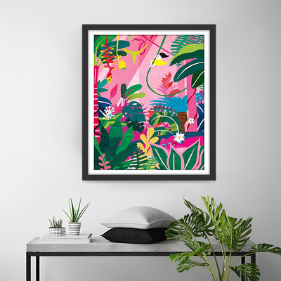 Cartoon Girl in the Jungle Diamond Painting