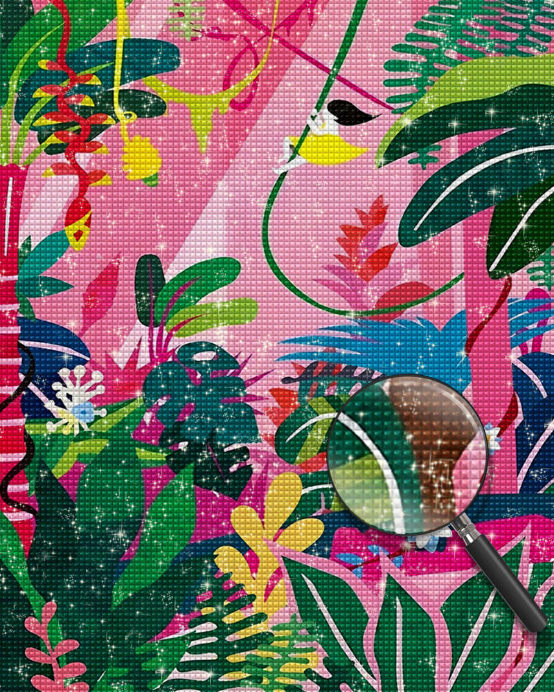 Cartoon Girl in the Jungle Diamond Painting