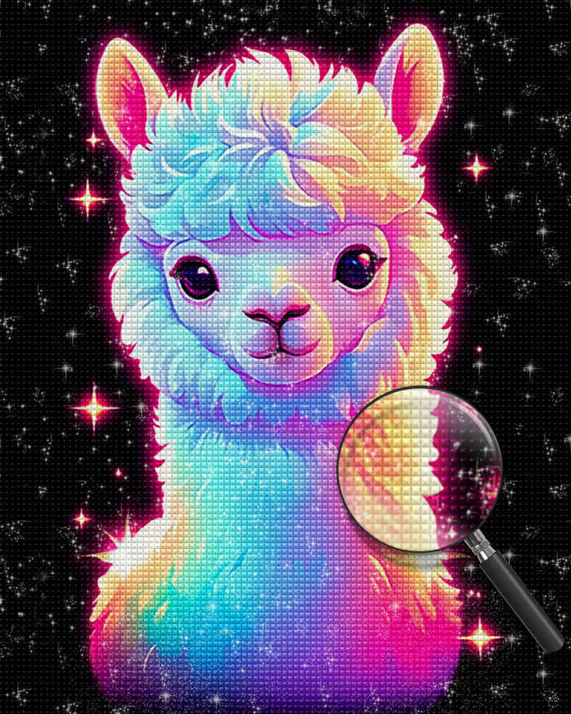 Cartoon Glowing Alpaca Diamond Painting