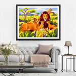 Cartoon Lion Family Diamond Painting
