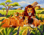 Cartoon Lion Family Diamond Painting