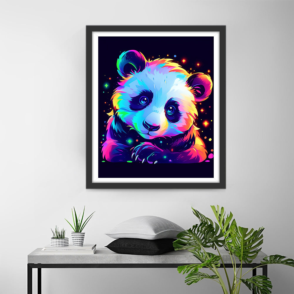 Cartoon Panda in the Dark Diamond Painting