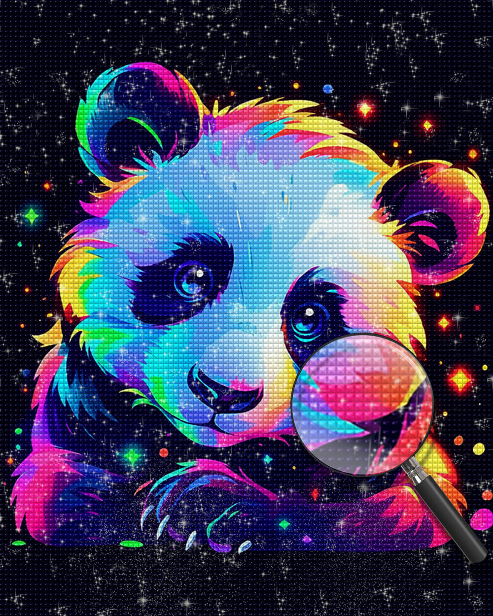 Cartoon Panda in the Dark Diamond Painting