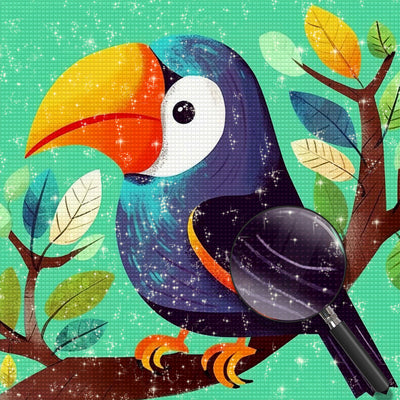 Cartoon Toucan on Branch Diamond Painting