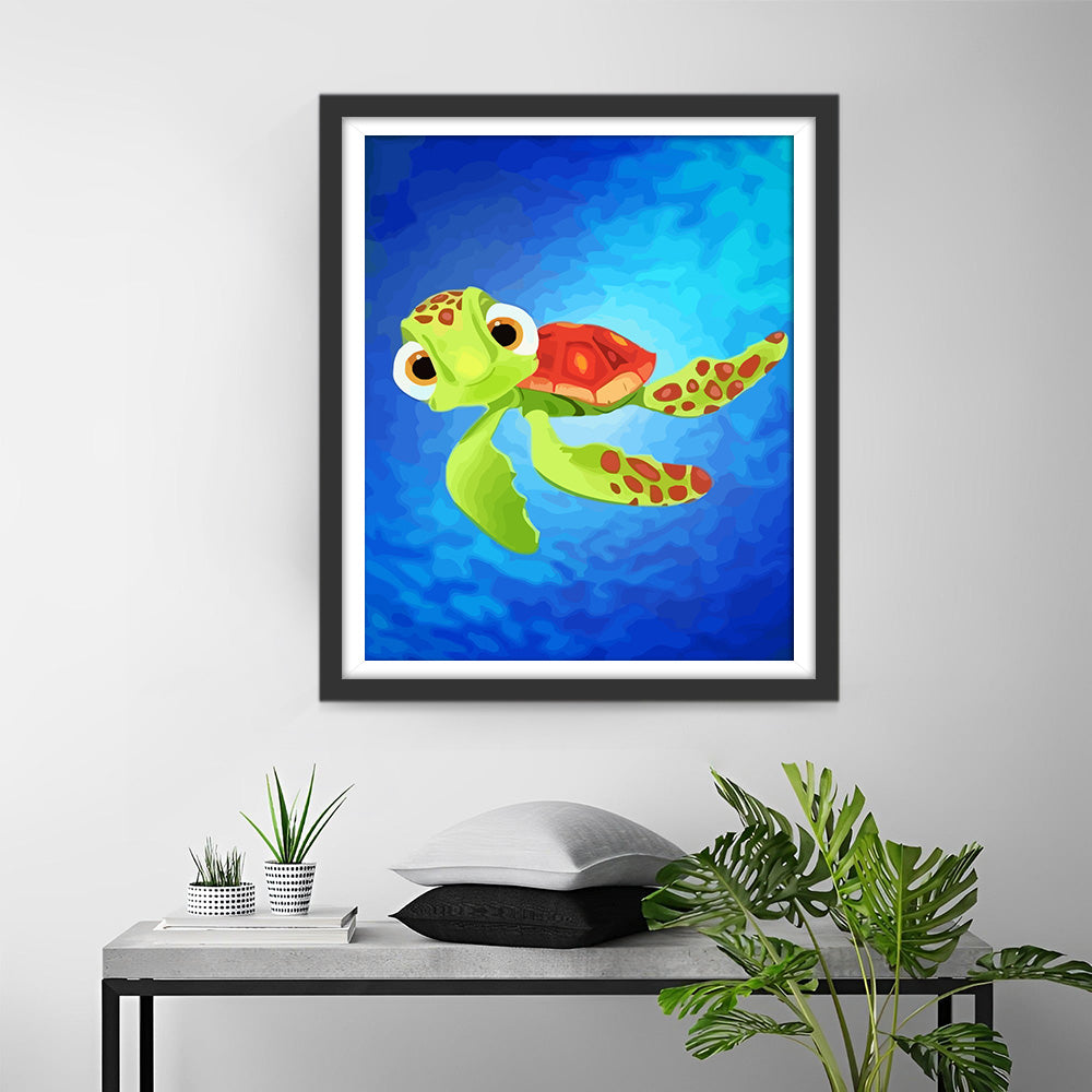 Cartoon Turtle in the Sea Diamond Painting