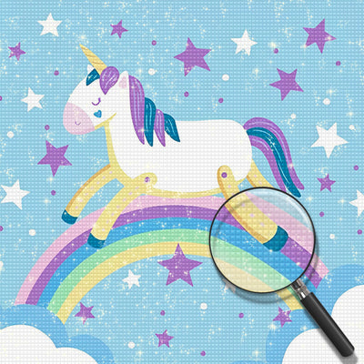 Cartoon Unicorn and Rainbow Diamond Painting