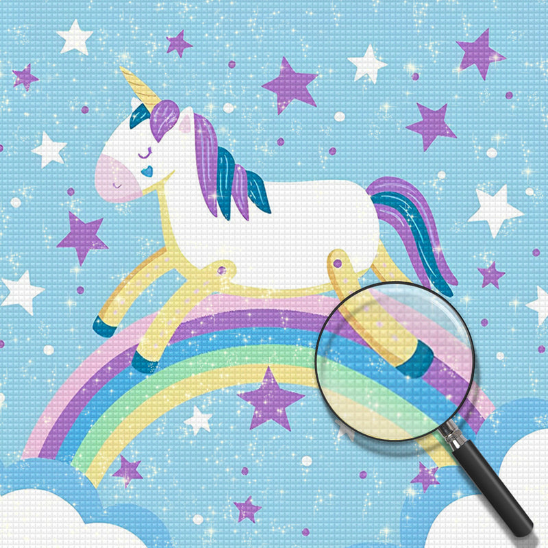 Cartoon Unicorn and Rainbow Diamond Painting