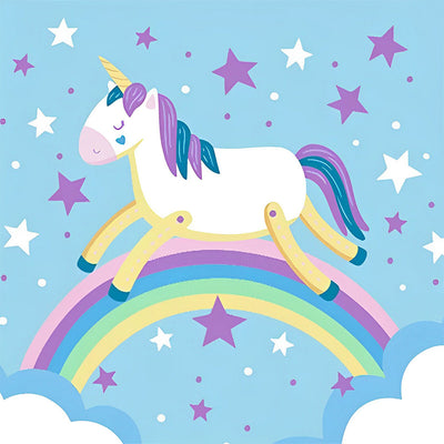 Cartoon Unicorn and Rainbow Diamond Painting