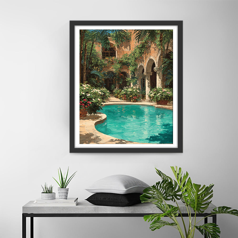 Castle Swimming Pool Diamond Painting
