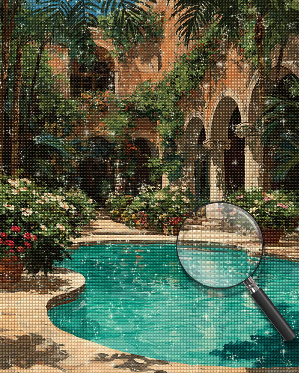Castle Swimming Pool Diamond Painting