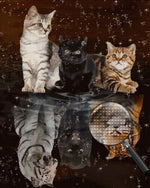 Cats and Beasts in Reflection Diamond Painting