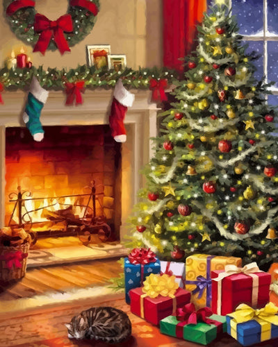 Christmas Tree and Gifts Diamond Painting
