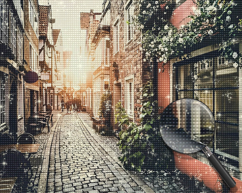 City Street at Sunset Diamond Painting
