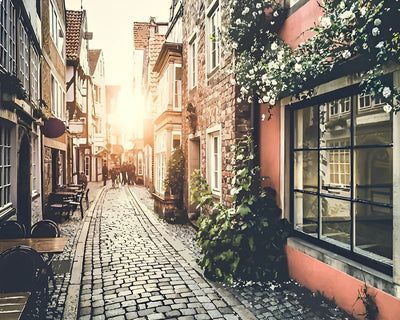 City Street at Sunset Diamond Painting