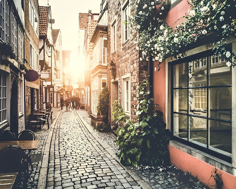 City Street at Sunset Diamond Painting