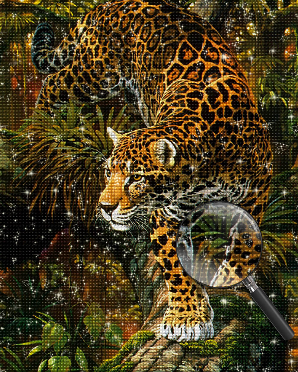 Clouded Leopard Foraging Diamond Painting