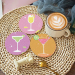 Cocktails in Various Flavors Diamond Painting Coasters 8Pcs