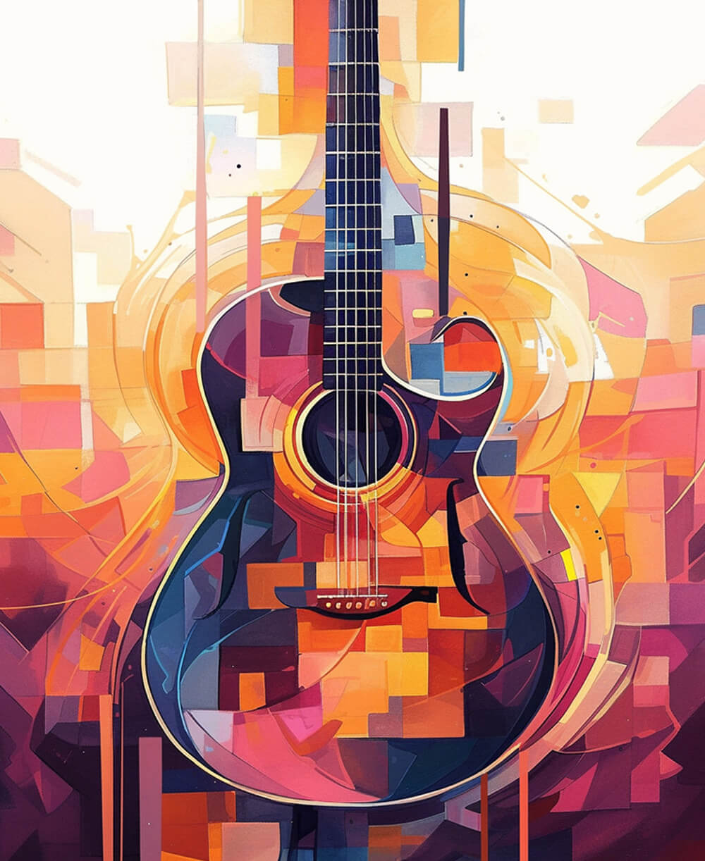 Colorful Abstract Guitar Diamond Painting