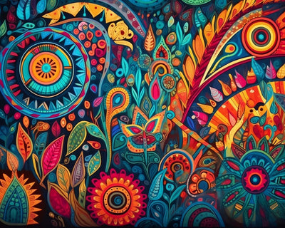 Colorful Abstract Leaf Pattern Diamond Painting