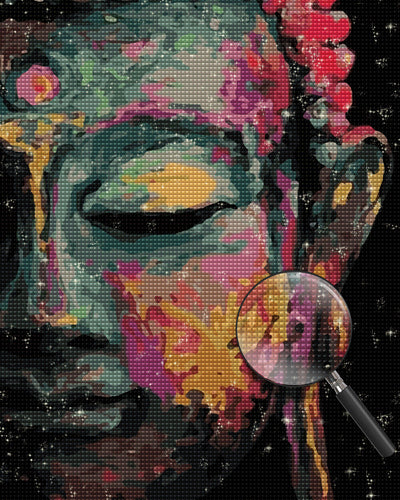 Colorful Buddha in the Dark Diamond Painting