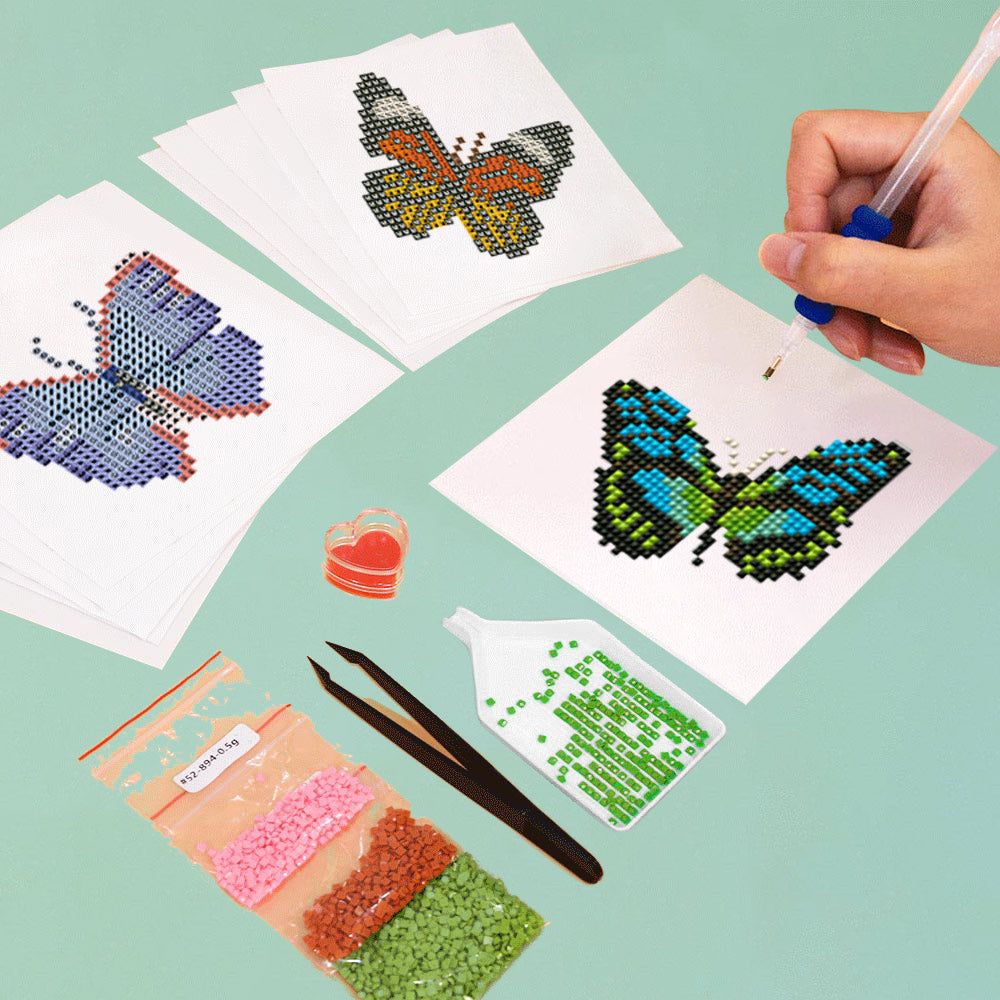 Colorful Butterflies 9Pcs - Mini Diamond Painting Kit