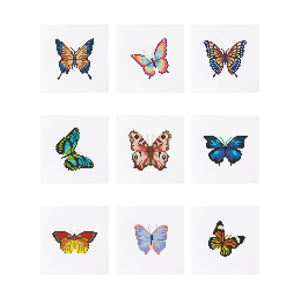 Colorful Butterflies 9Pcs - Mini Diamond Painting Kit