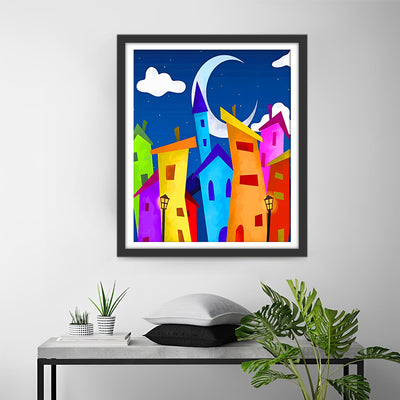 Colorful Cartoon Buildings Diamond Painting
